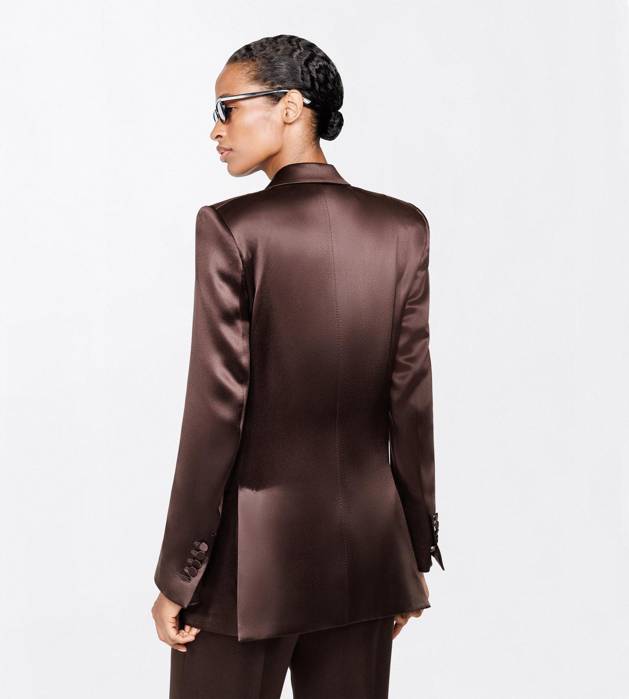 TOM FORD SILK CHOCOLATE SILK SATIN WESTERN JACKET
