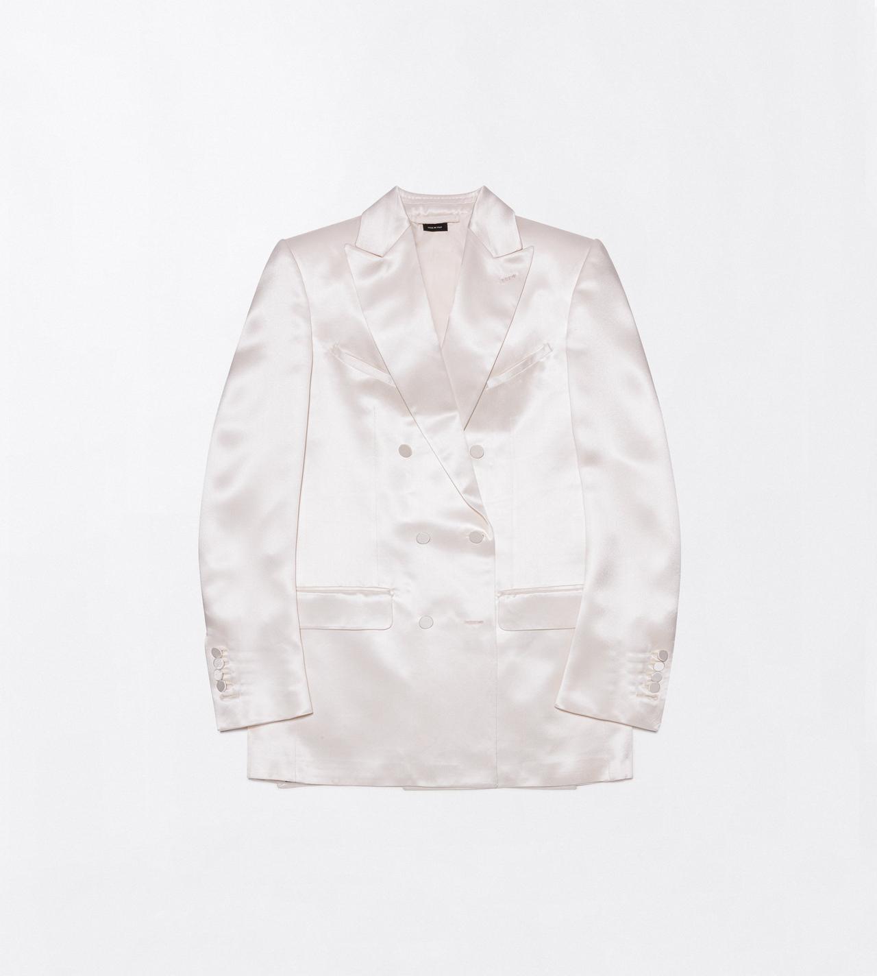 TOM FORD SILK OFF WHITE SILK SATIN WESTERN JACKET
