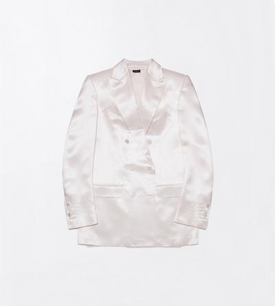 TOM FORD SILK OFF WHITE SILK SATIN WESTERN JACKET
