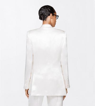 TOM FORD SILK OFF WHITE SILK SATIN WESTERN JACKET
