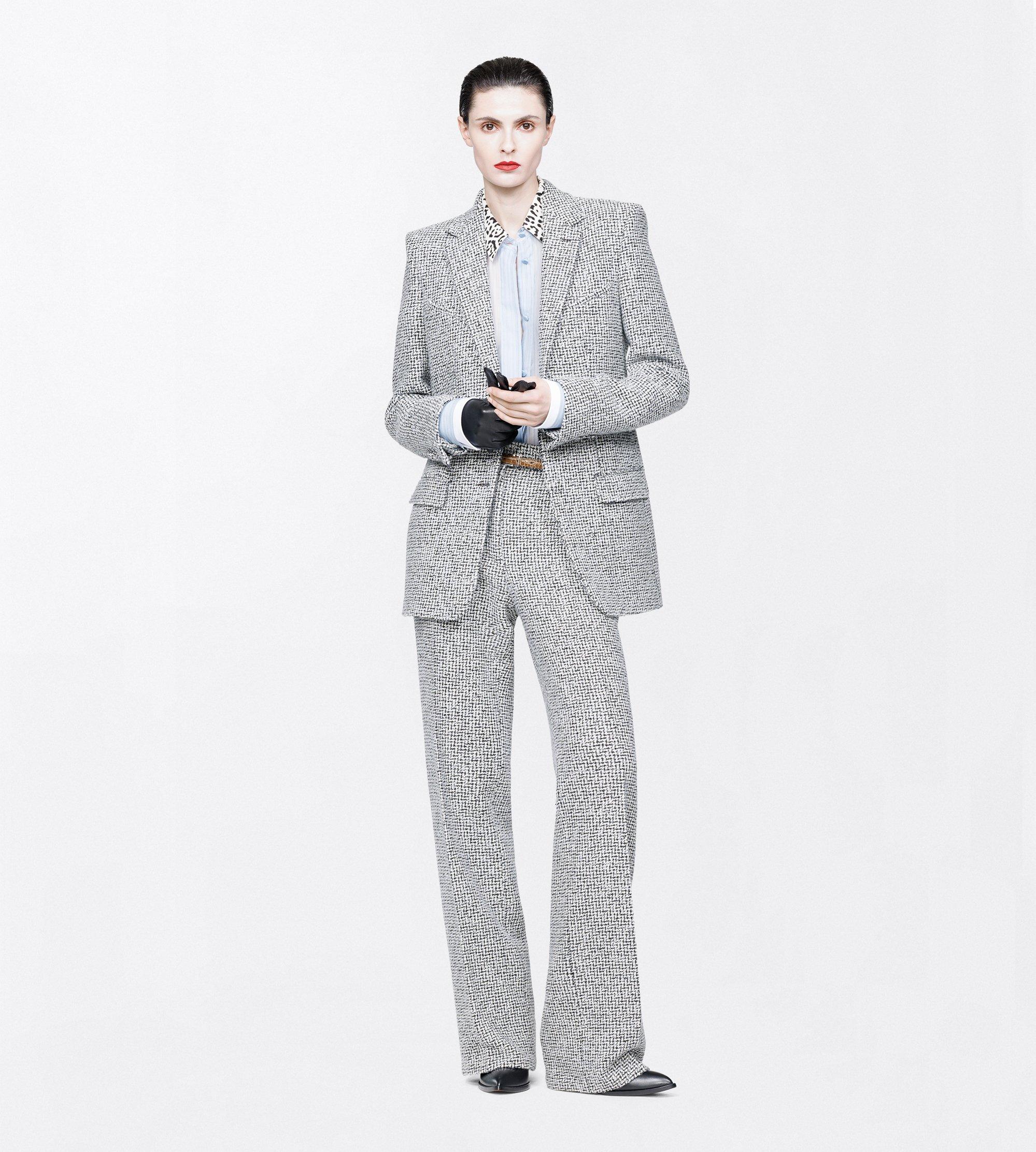 SEQUINED BROKEN CHEVRONS TWEED WOOL BLEND WESTERN JACKET