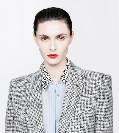 TOM FORD TWEED CREAM + BLACK SEQUINED BROKEN CHEVRONS TWEED WOOL BLEND WESTERN JACKET