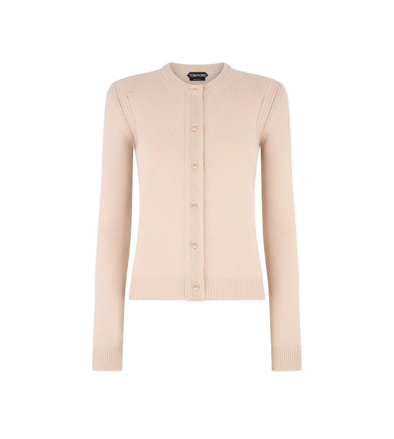CREWNECK CARDIGAN WITH SHOULDER PADS image number 0