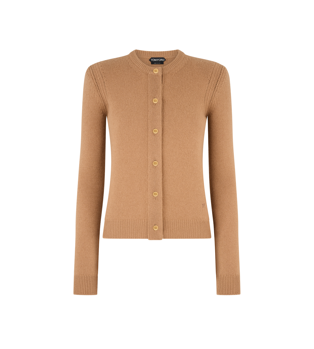 CREWNECK CARDIGAN WITH SHOULDER PADS image number 0