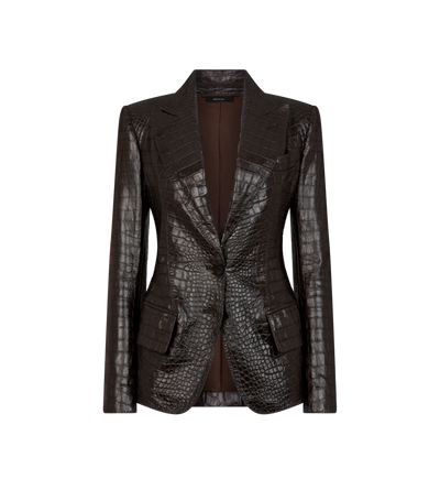EMBOSSED LEATHER "JACQUETTA" JACKET image number 0