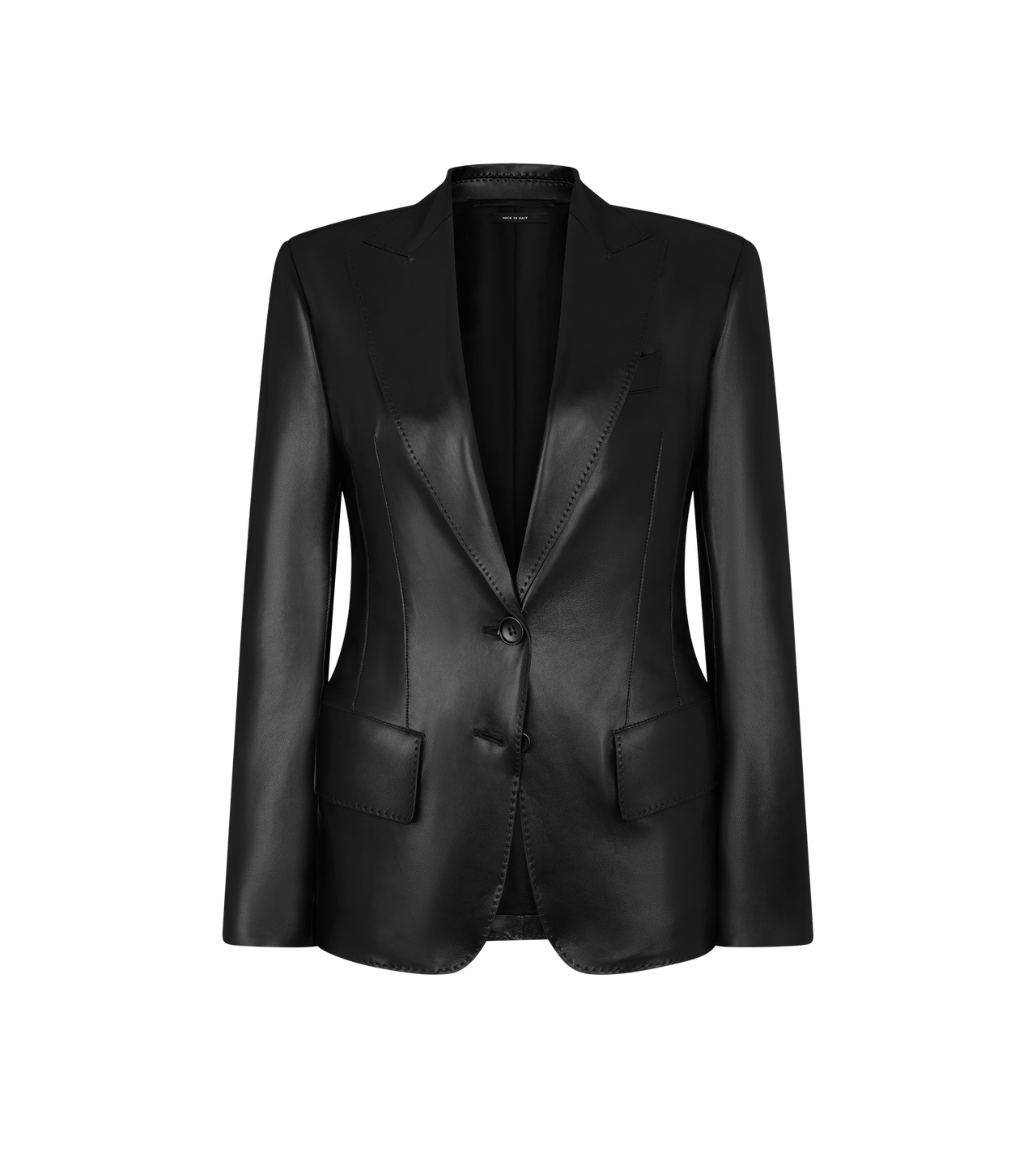 PEAK LAPEL LEATHER JACKET image number 0