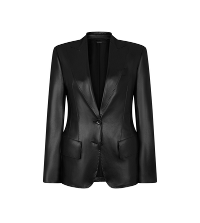 PEAK LAPEL LEATHER JACKET image number 0