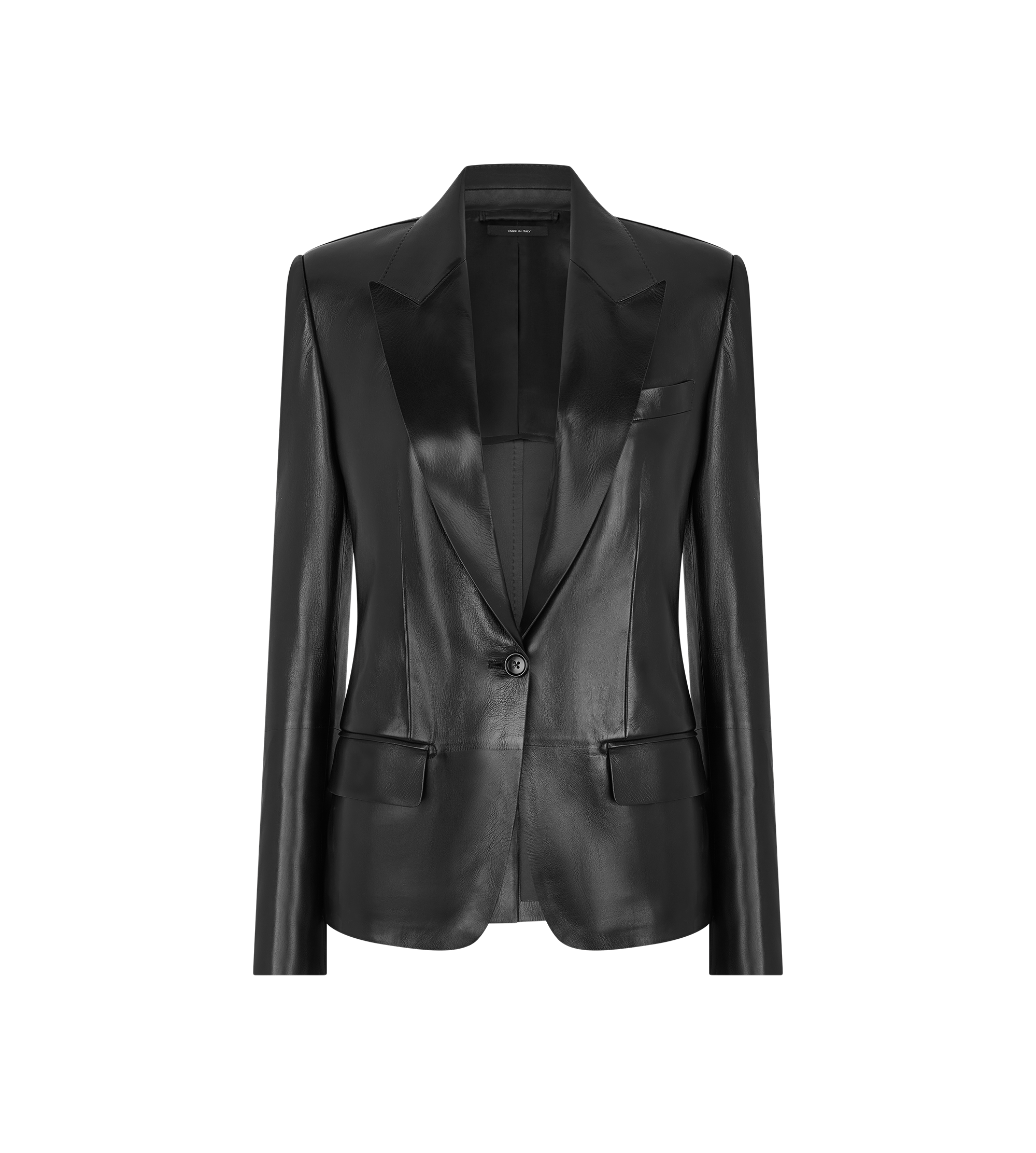 SILKY GUANTERIA LEATHER SINGLE BREASTED JACKET