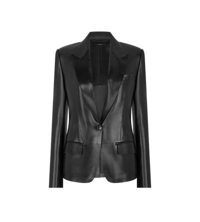 SILKY GUANTERIA LEATHER SINGLE BREASTED JACKET image number 0