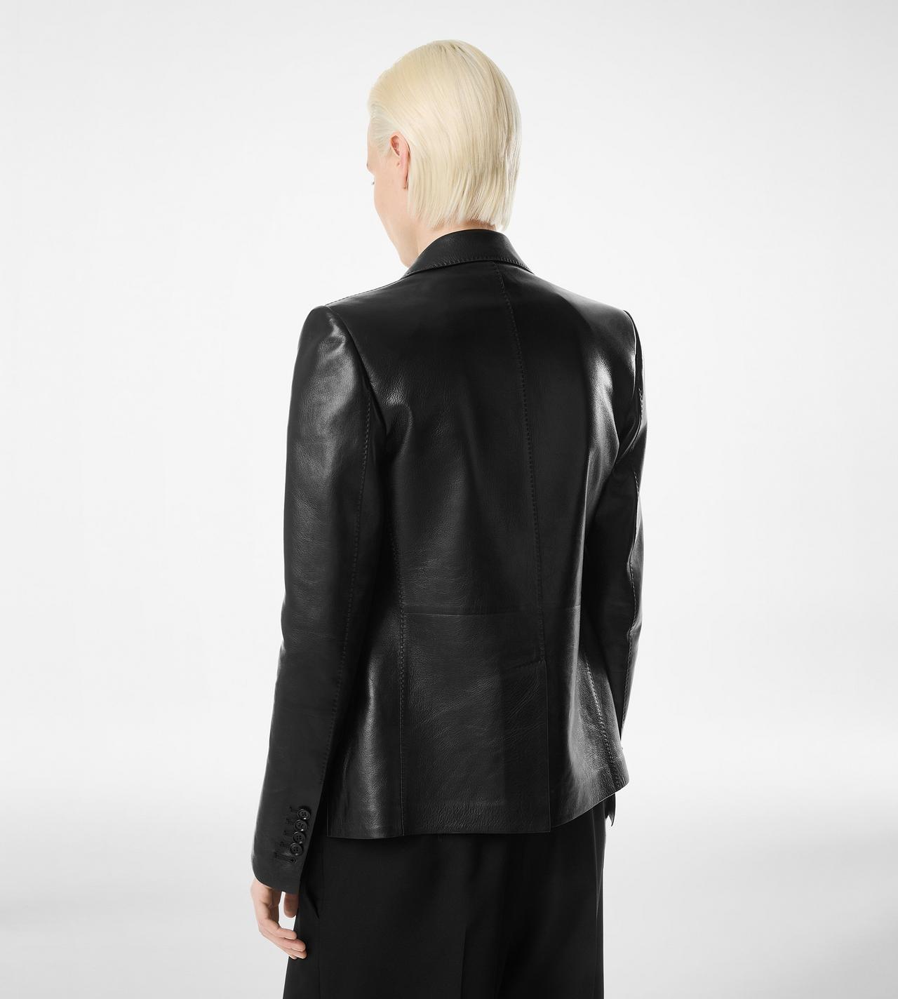 SILKY GUANTERIA LEATHER SINGLE BREASTED JACKET image number 4
