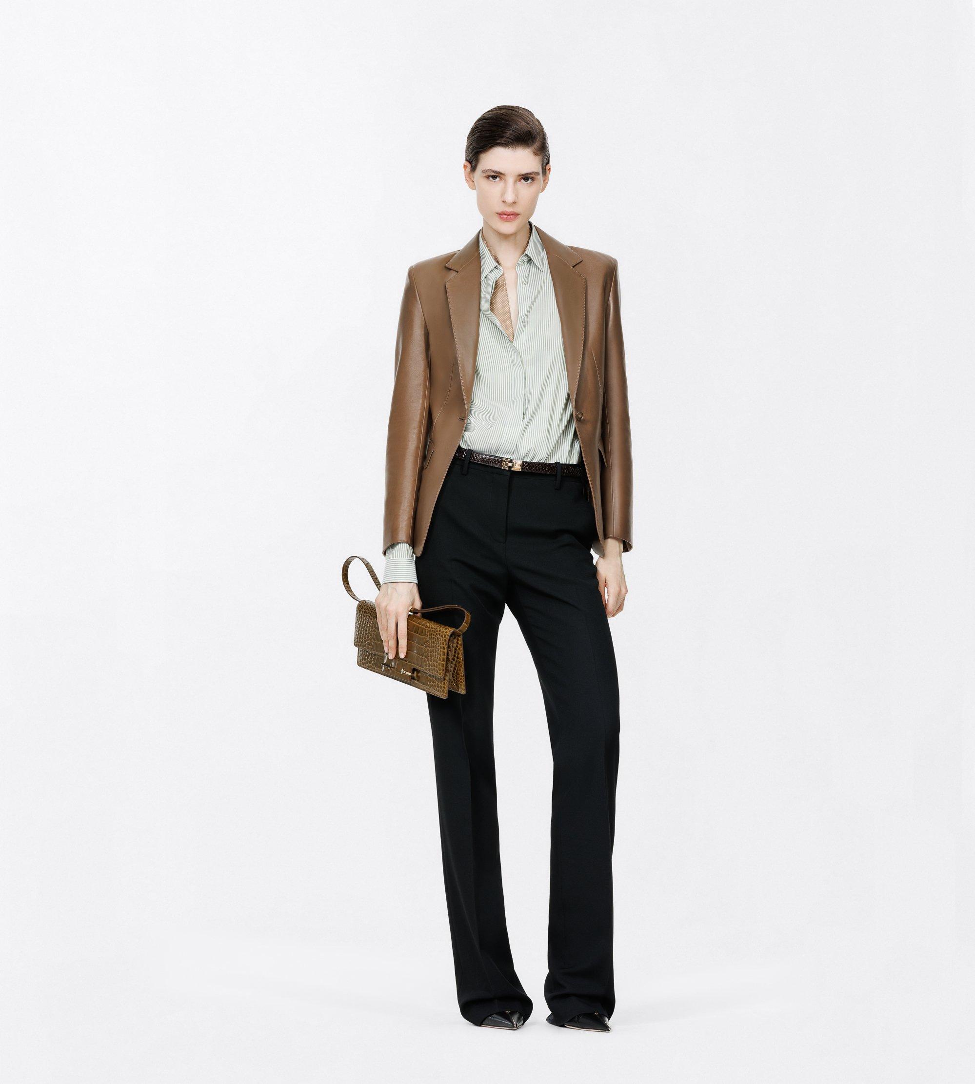 GUANTERIA LEATHER SINGLE BREASTED JACKET