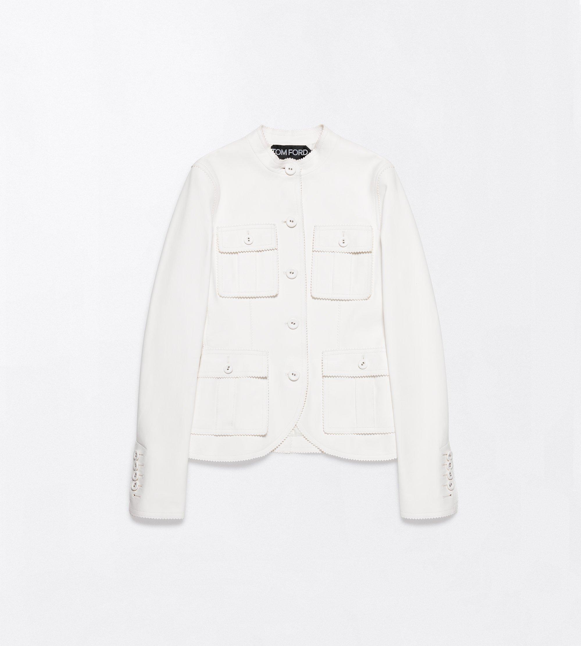 GUANTERIA LEATHER PETITE JACKET WITH PATCH POCKETS