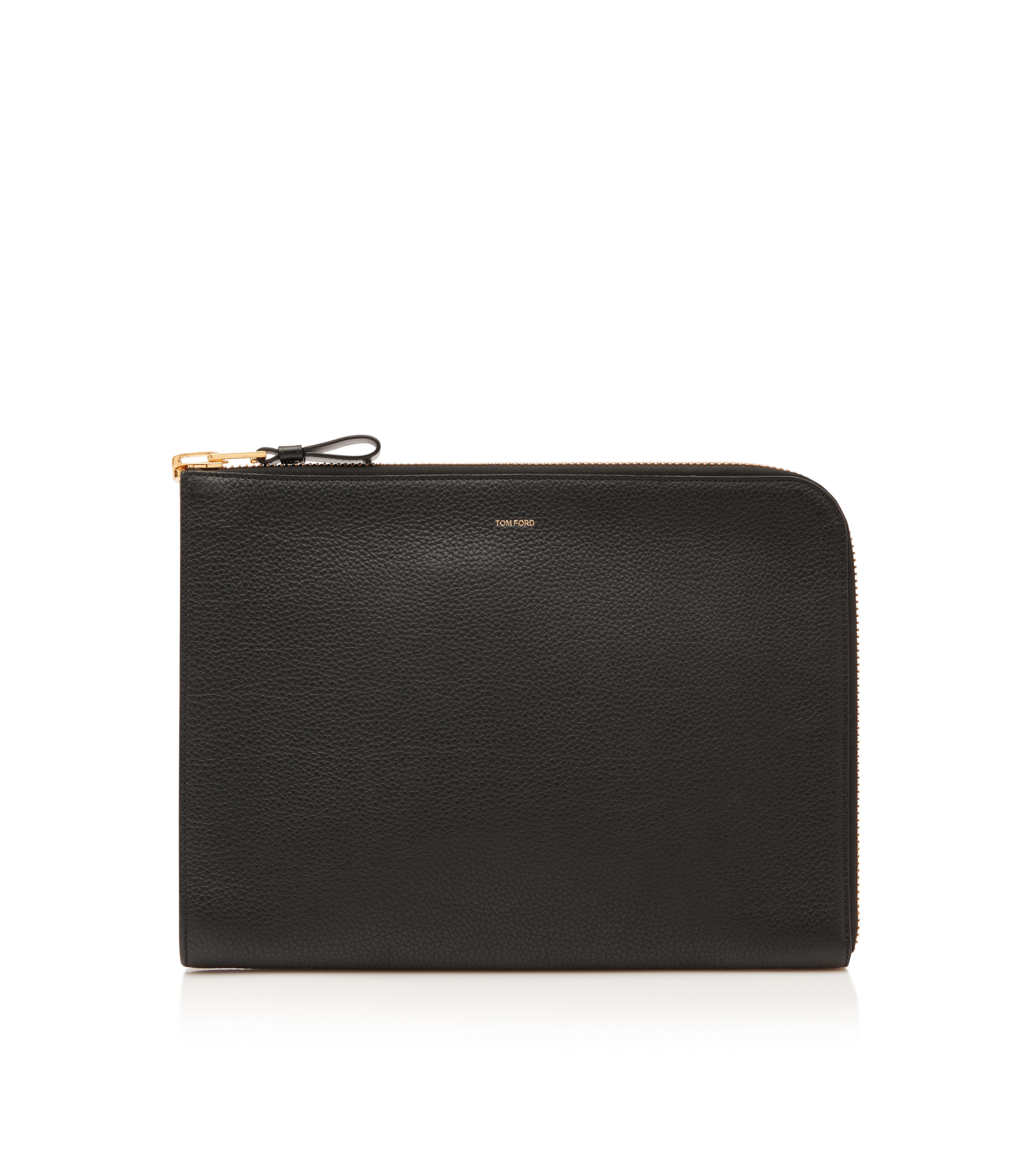 SOFT GRAIN LEATHER ZIP PORTFOLIO