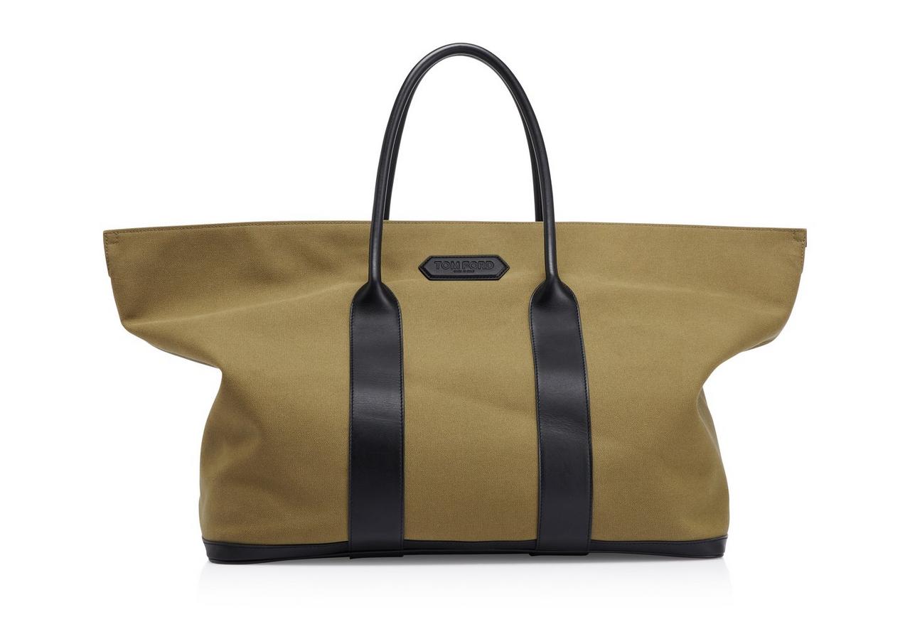 East West Canvas Tote Bag in Blue - Tom Ford