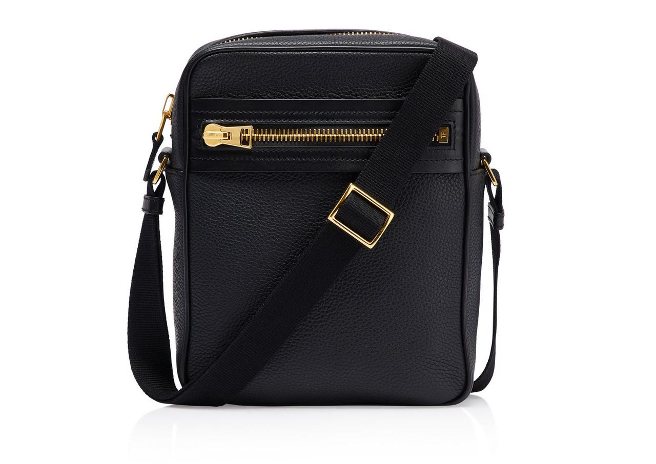 Tom Ford Black Grained Leather Buckley Flap Messenger Bag Tom Ford