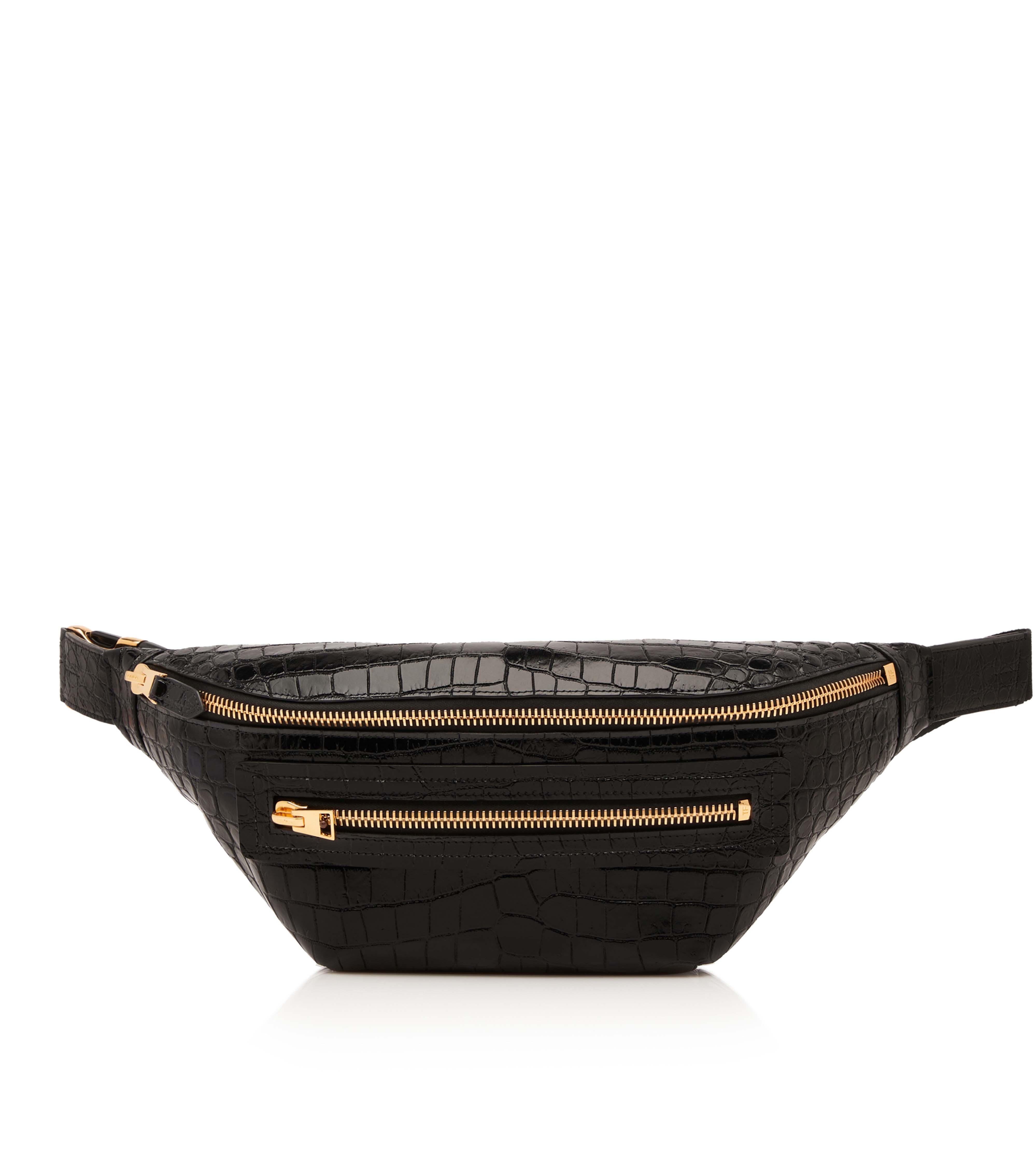 TOM FORD, Logo-Embossed Leather-Trimmed Recycled-Shell Belt Bag, Men, Black