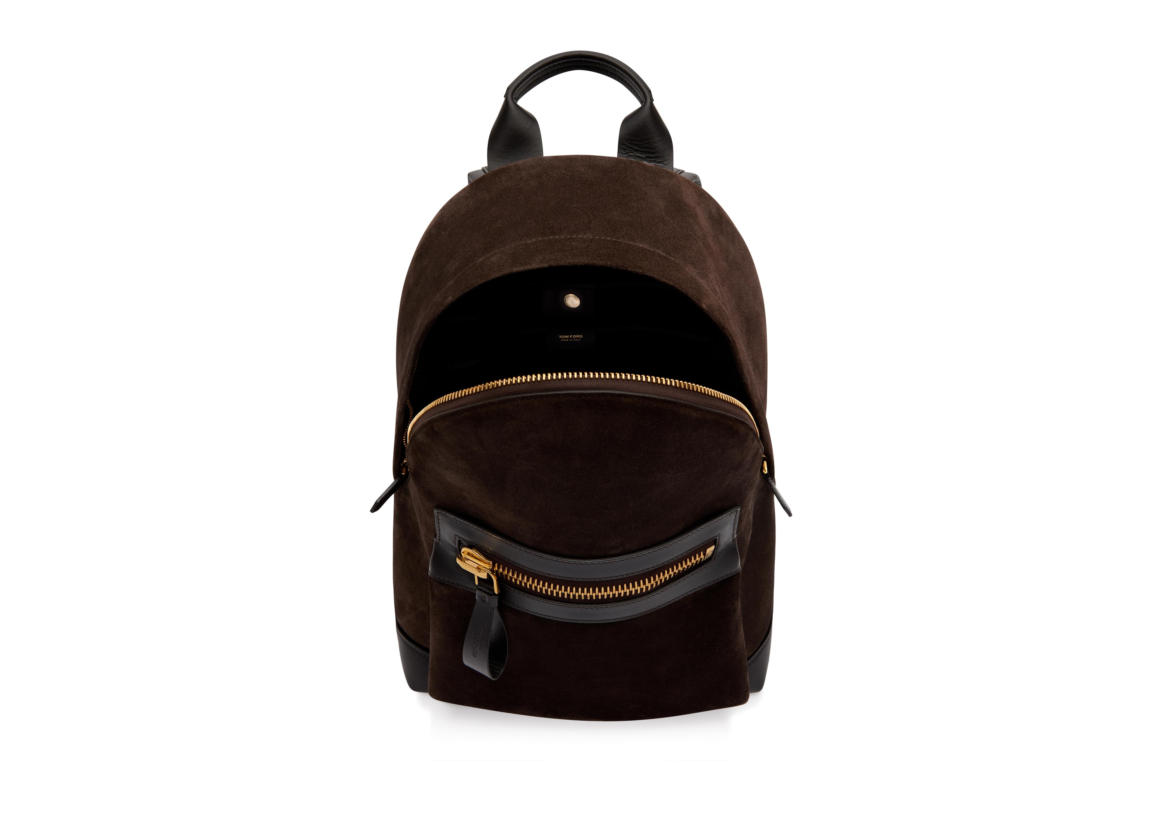 Suede Leather Bags Brown Suede Backpack SUEDE BUCKLEY BACKPACK TOM