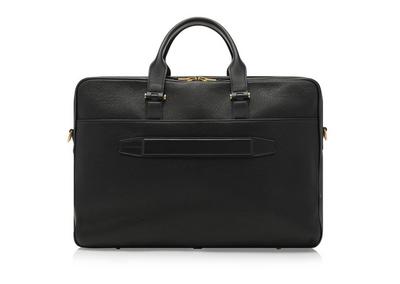 GRAIN LEATHER DOUBLE ZIP BRIEFCASE image number 2