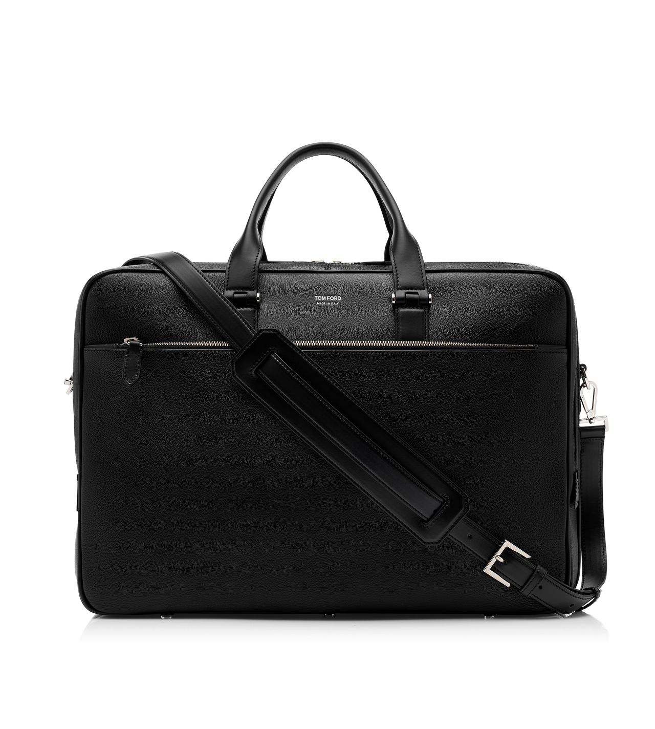 GRAIN LEATHER DOUBLE ZIP BRIEFCASE image number 0