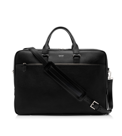 GRAIN LEATHER DOUBLE ZIP BRIEFCASE image number 0
