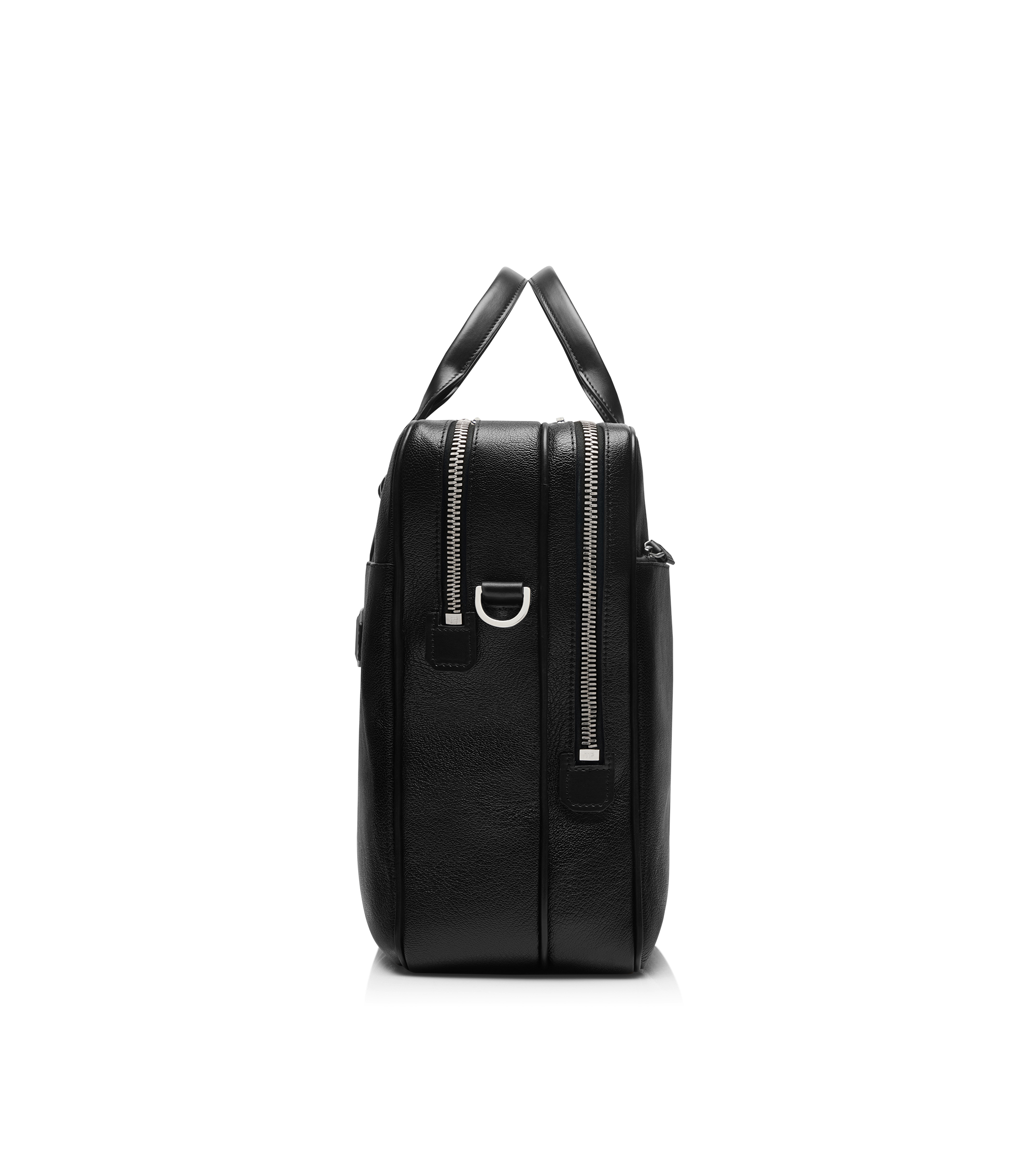 GRAIN LEATHER DOUBLE ZIP BRIEFCASE