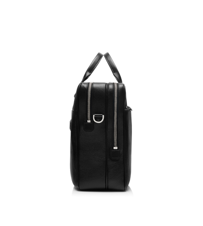 GRAIN LEATHER DOUBLE ZIP BRIEFCASE image number 1