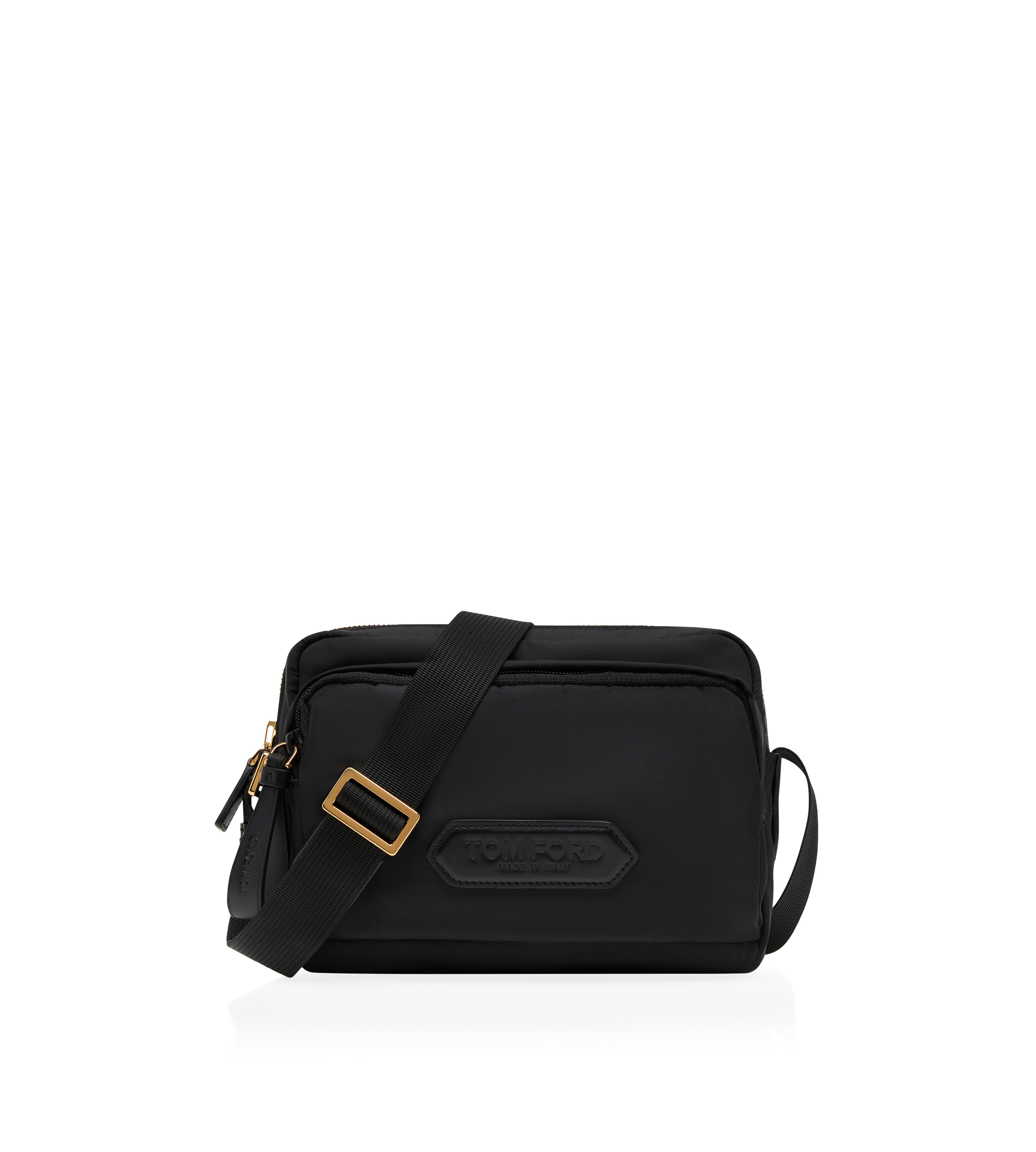 Tom Ford Brown Leather Messenger Crossbody Shoulder Bag for Men - GemandLoan