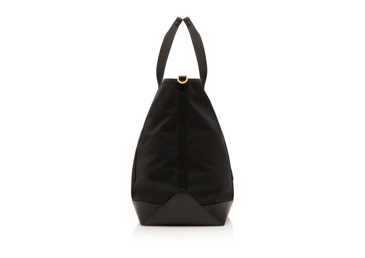 Black nylon clearance tote with zipper