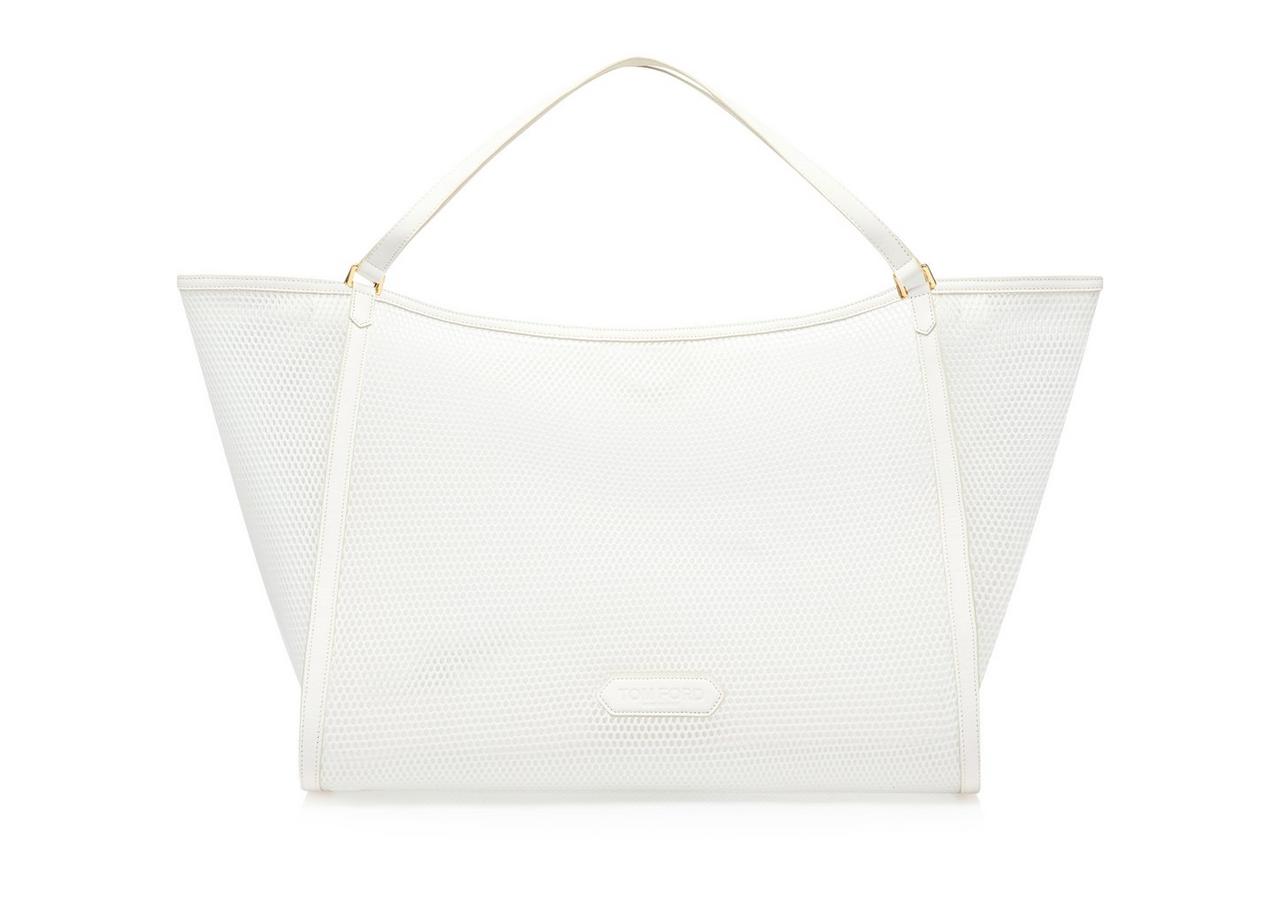 MESH AND SMOOTH LEATHER LARGE TOTE image number 0