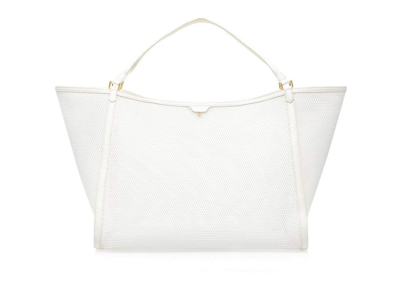 MESH AND SMOOTH LEATHER LARGE TOTE image number 2