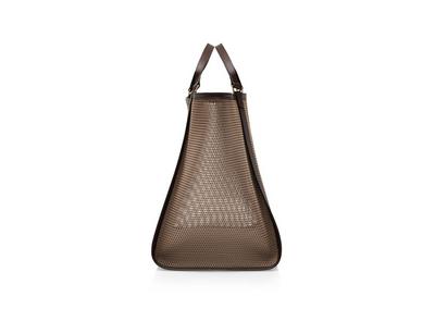 MESH AND SMOOTH LEATHER LARGE TOTE image number 1