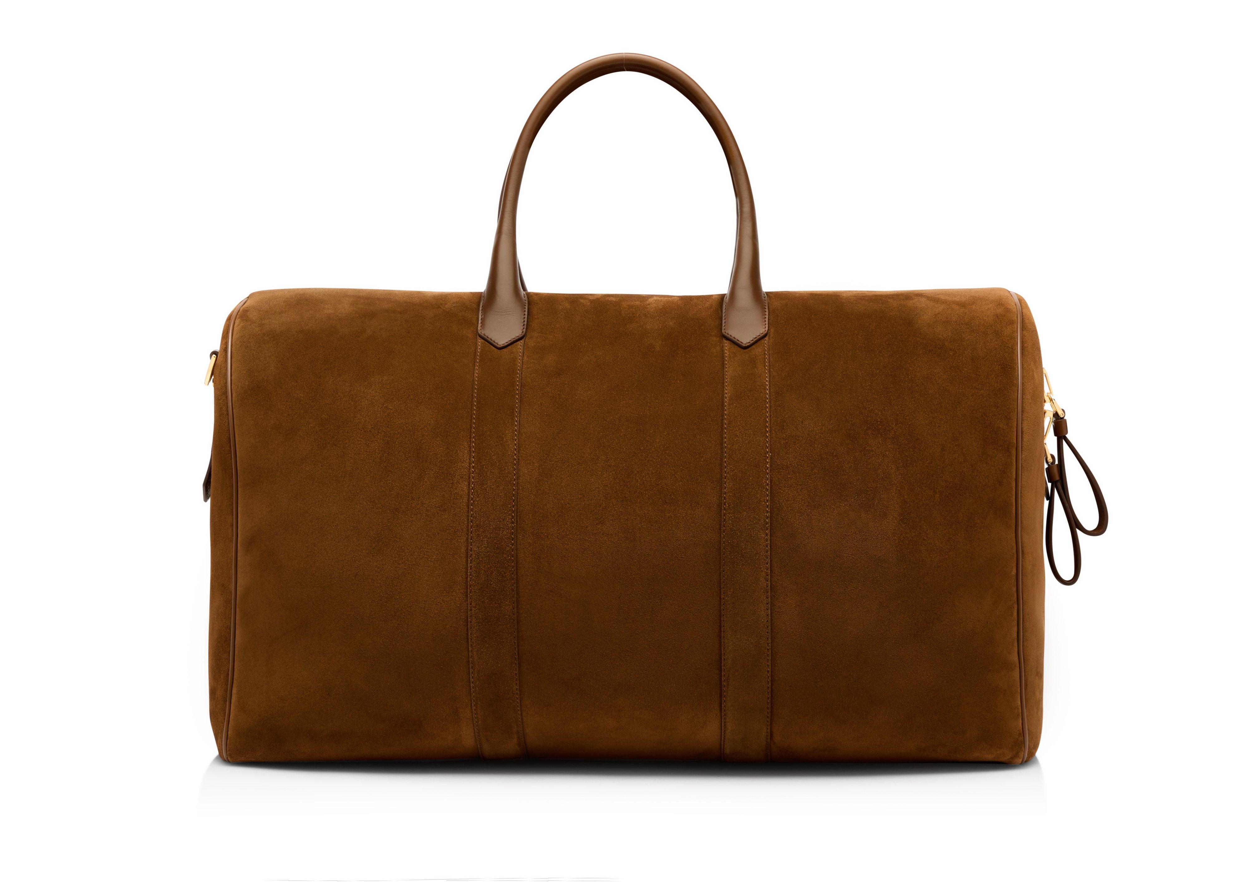 Suede discount duffle bag