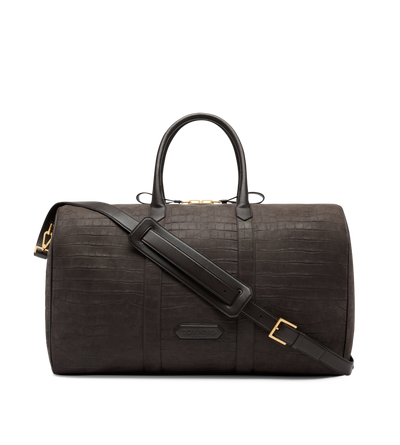 STAMPED CROC NUBUCK WIDE OPENING DUFFLE image number 0