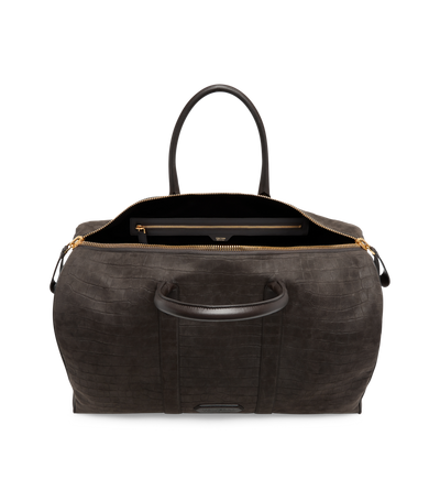 STAMPED CROC NUBUCK WIDE OPENING DUFFLE image number 3