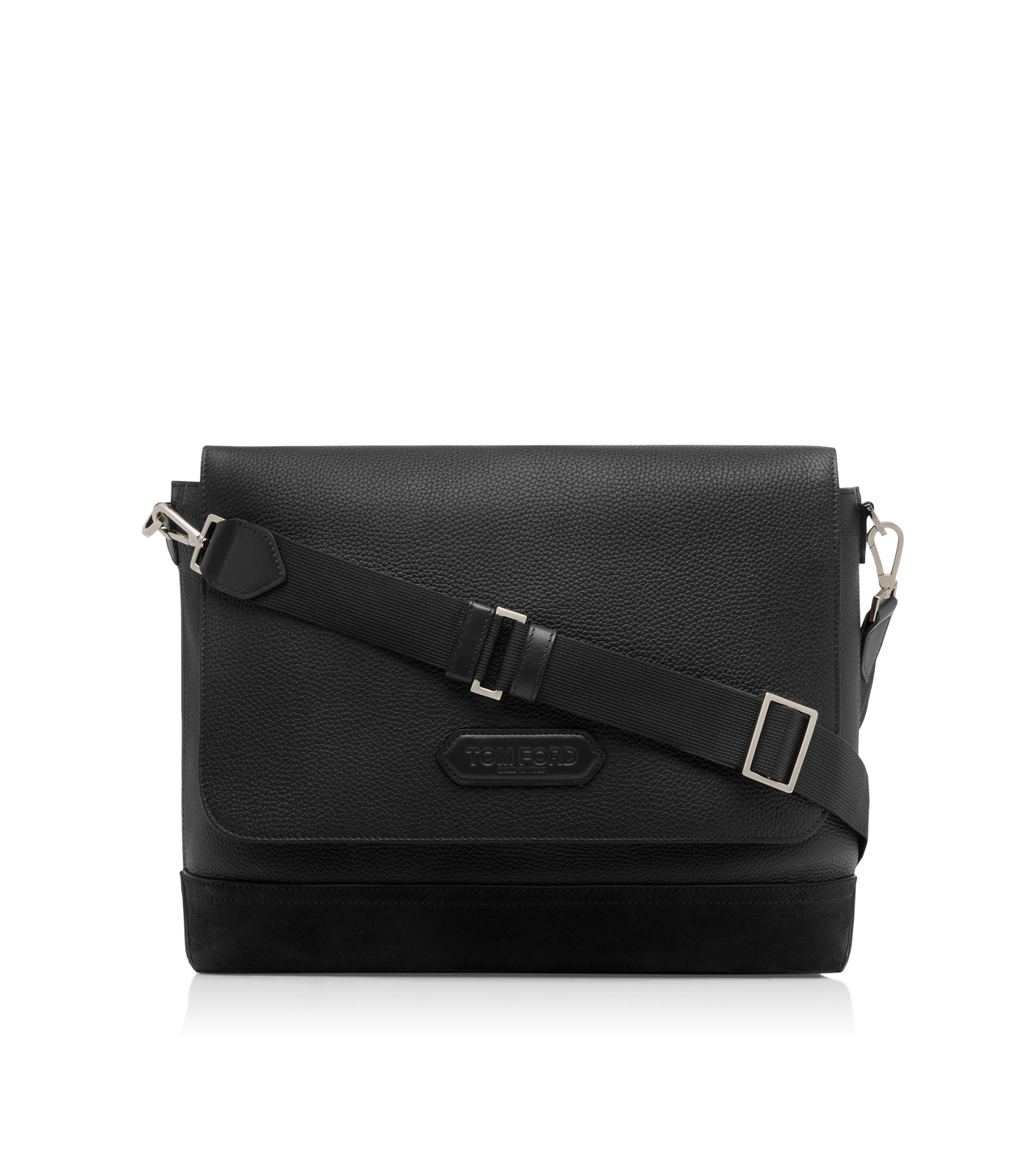 LEATHER AND SUEDE CHIC SPORT FLAP MESSENGER image number 0