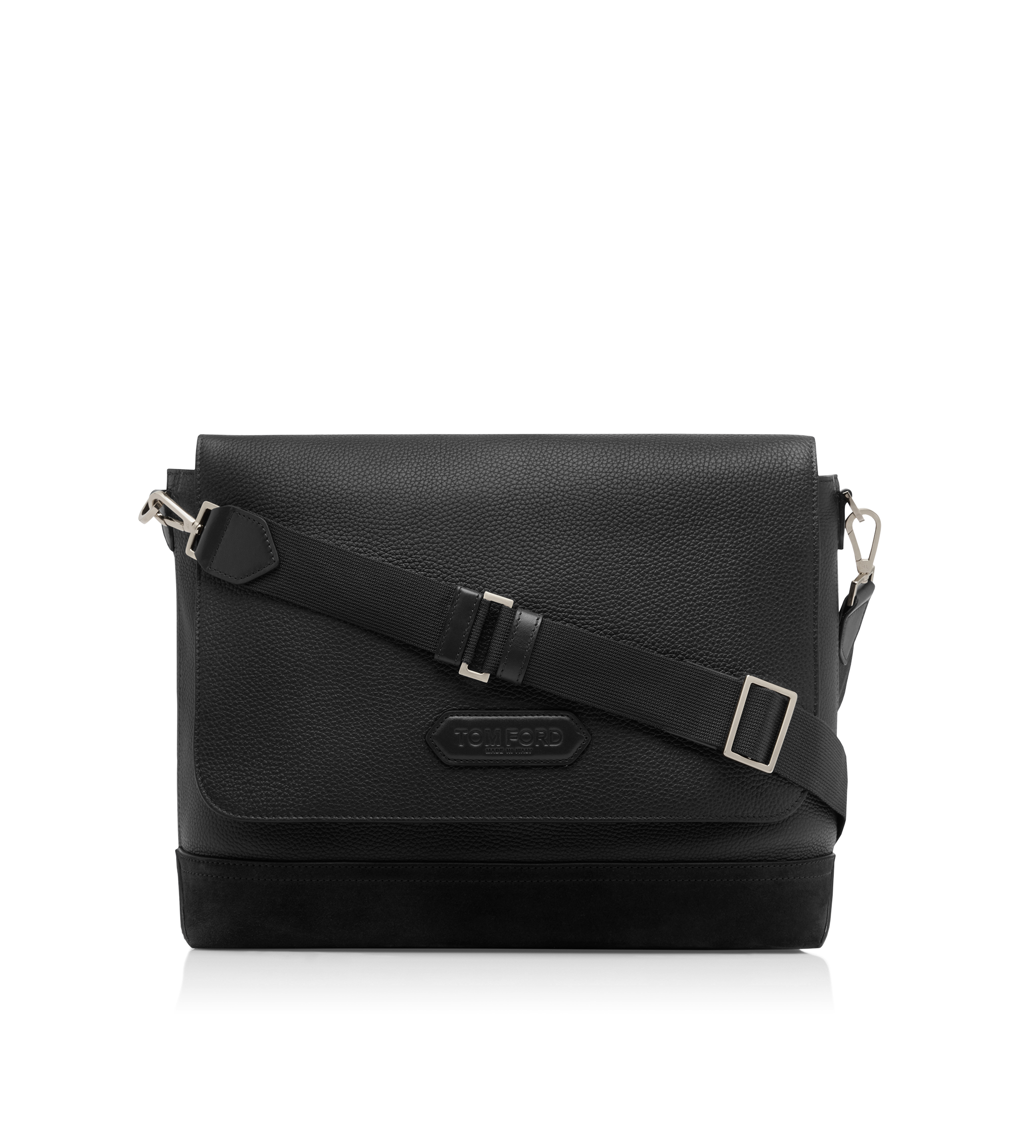 LEATHER AND SUEDE CHIC SPORT FLAP MESSENGER