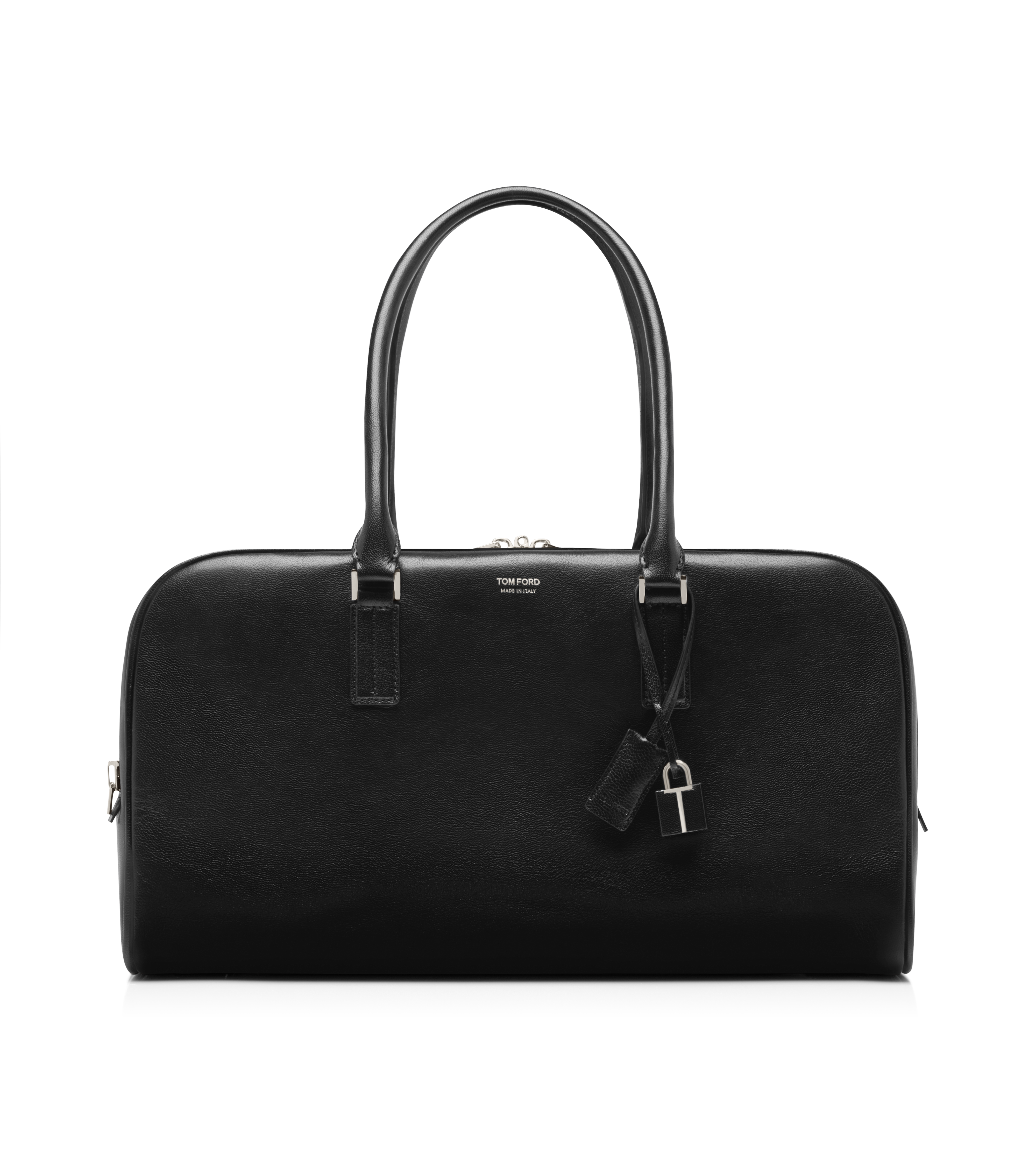 SUPPLE GRAIN LEATHER DOUBLE ZIP BOWLING BAG