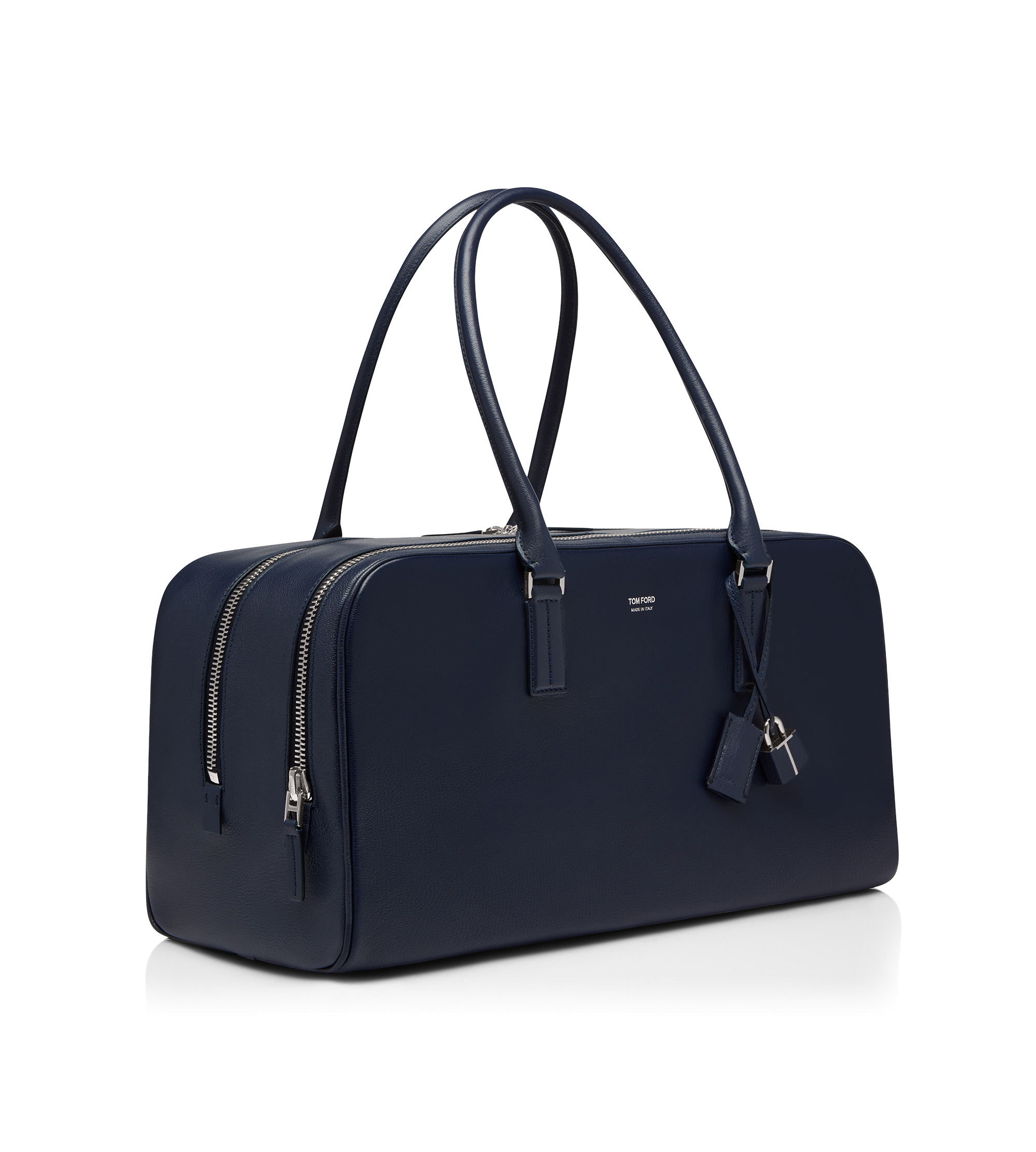 SUPPLE GRAIN LEATHER DOUBLE ZIP BOWLING BAG