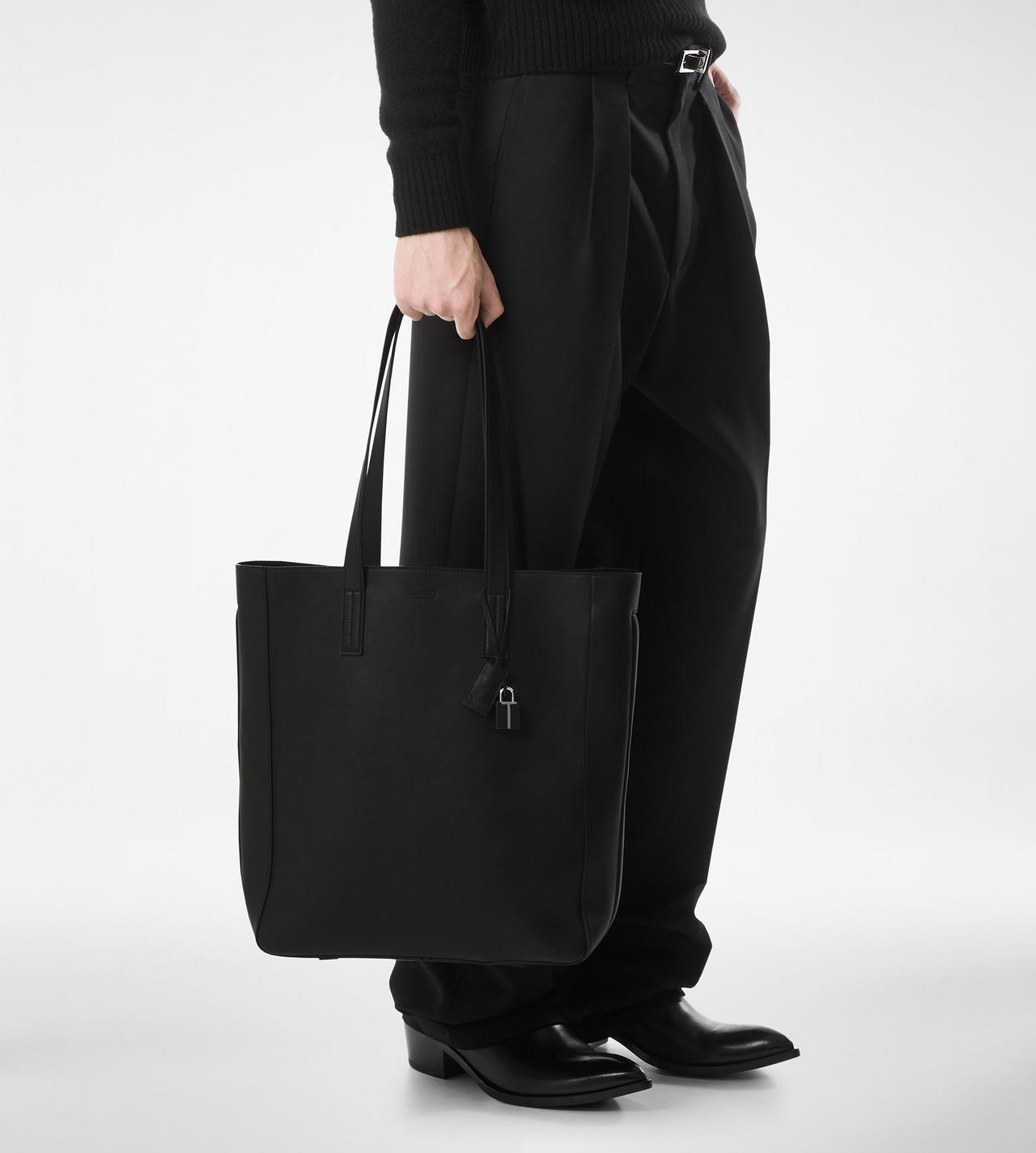NATURAL LEATHER NORTH SOUTH TOTE image number 5