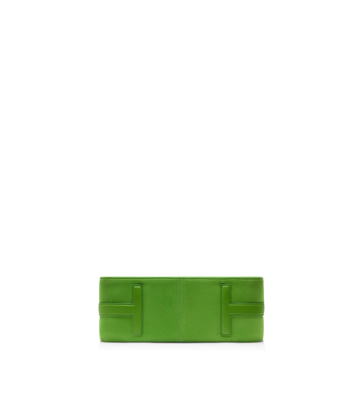TOM FORD LEATHER SUMMER GREEN CASHMERE SUEDE NORTH SOUTH TOTE