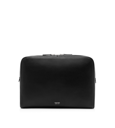 GRAIN LEATHER MINIMAL LAPTOP POUCH image number 0