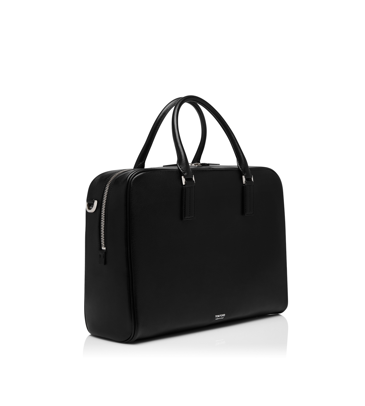 GRAIN LEATHER MINIMAL BRIEFCASE image number 1