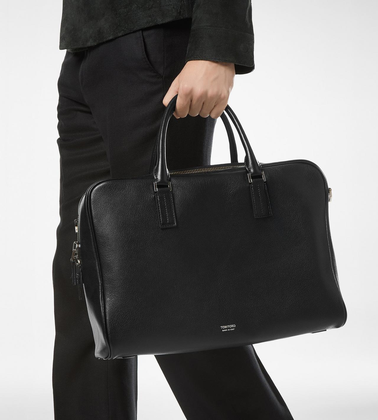 GRAIN LEATHER MINIMAL BRIEFCASE image number 4