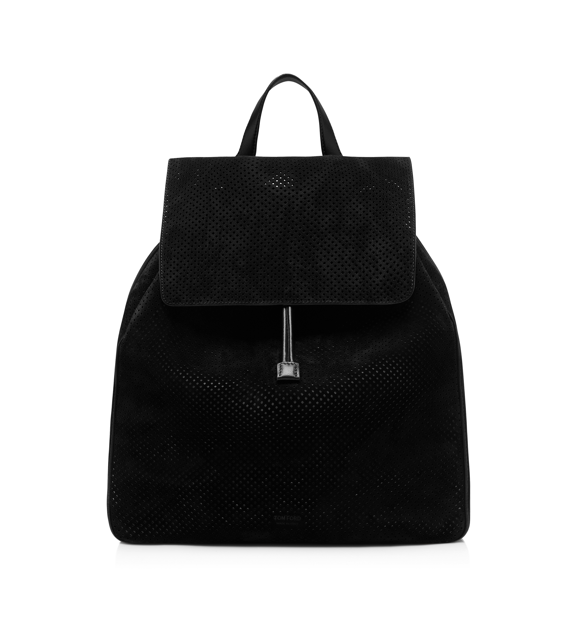 PERFORATED CASHMERE SUEDE T-LINE FLAP BACKPACK