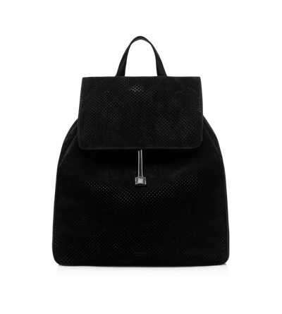 PERFORATED CASHMERE SUEDE T-LINE FLAP BACKPACK image number 0