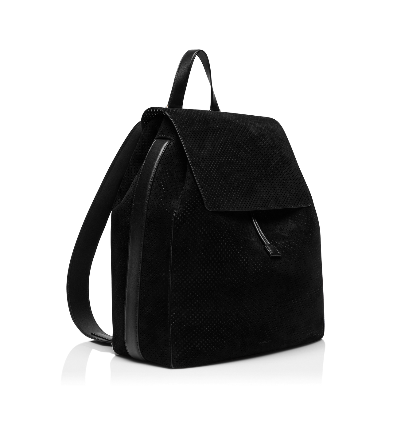 PERFORATED CASHMERE SUEDE T-LINE FLAP BACKPACK image number 1