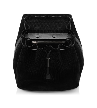 PERFORATED CASHMERE SUEDE T-LINE FLAP BACKPACK image number 2