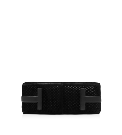 PERFORATED CASHMERE SUEDE T-LINE FLAP BACKPACK image number 3