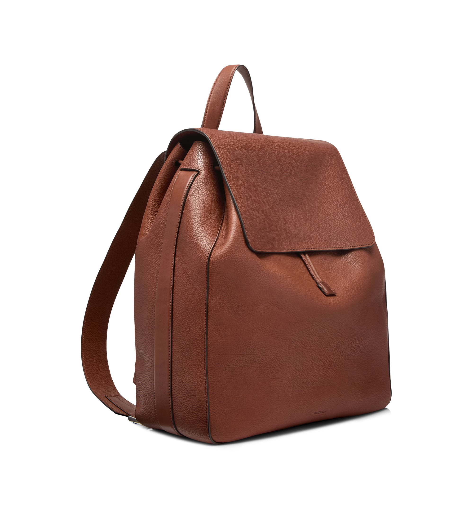GRAIN LEATHER T-LINE FLAP BACKPACK