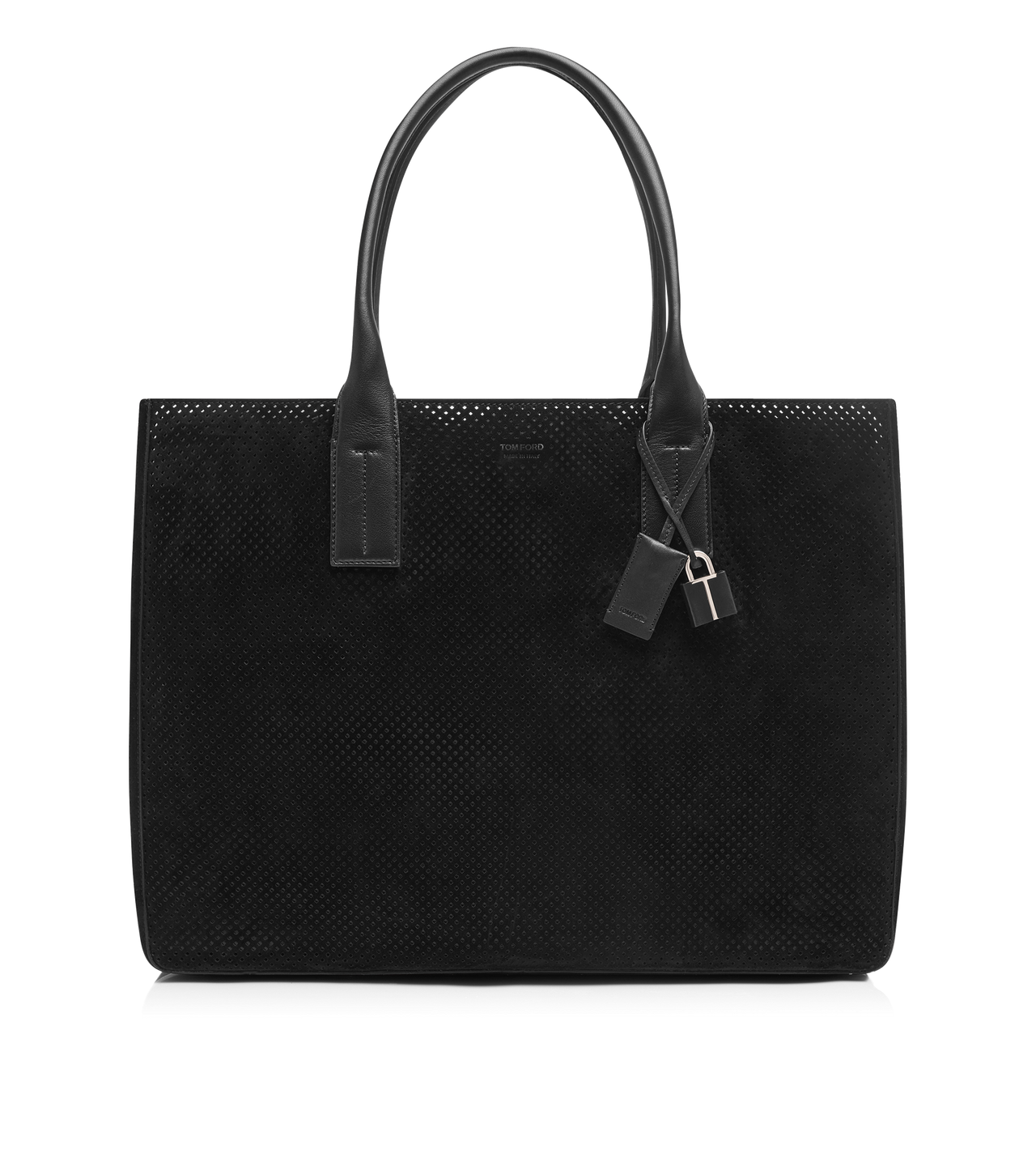 PERFORATED CASHMERE SUEDE T-LINE EAST-WEST TOTE image number 0
